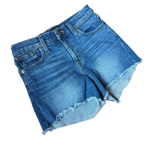 Shorts J. Crew 10" highest-rise cutoff denim blue boy shorts - Picture 3 of 6